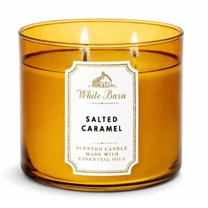 Bath & Body Works White Barn Salted Caramel 3 Wick Scented Candle